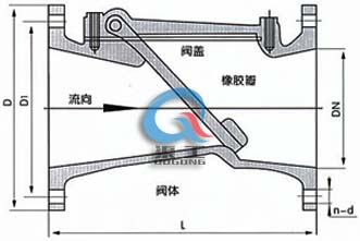 HC44X橡胶瓣止回阀 (尺寸图)